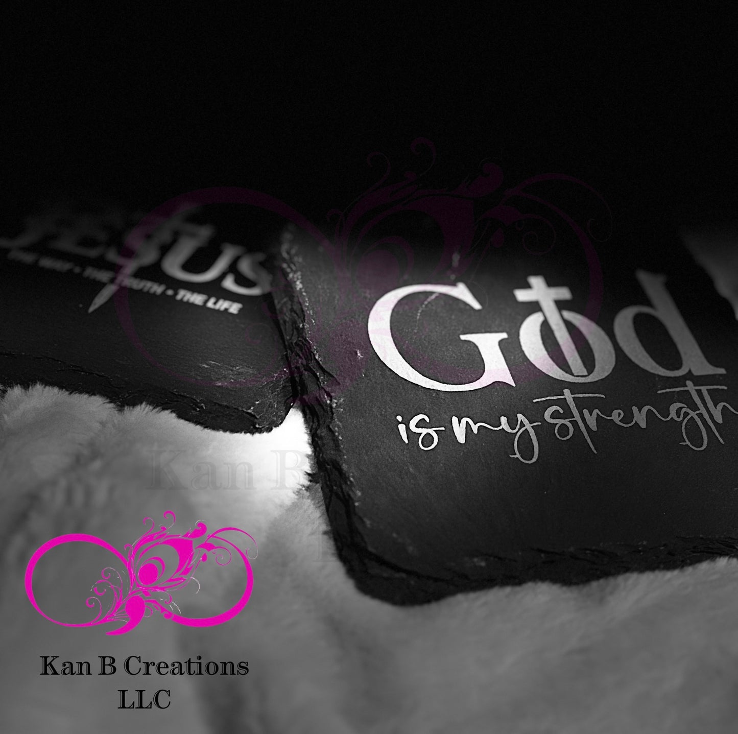 Faith Inspired, Black Slate Coaster, Single