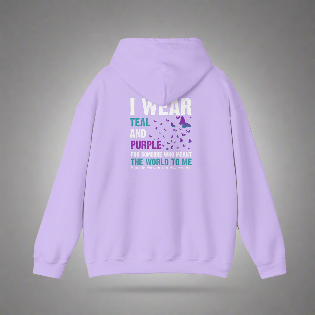 Inspirational Unisex Hoodie for Mental Health Awareness, Teal Purple Ribbon, Self-Care Gift, Comfort Wear, Motivational Fashion
