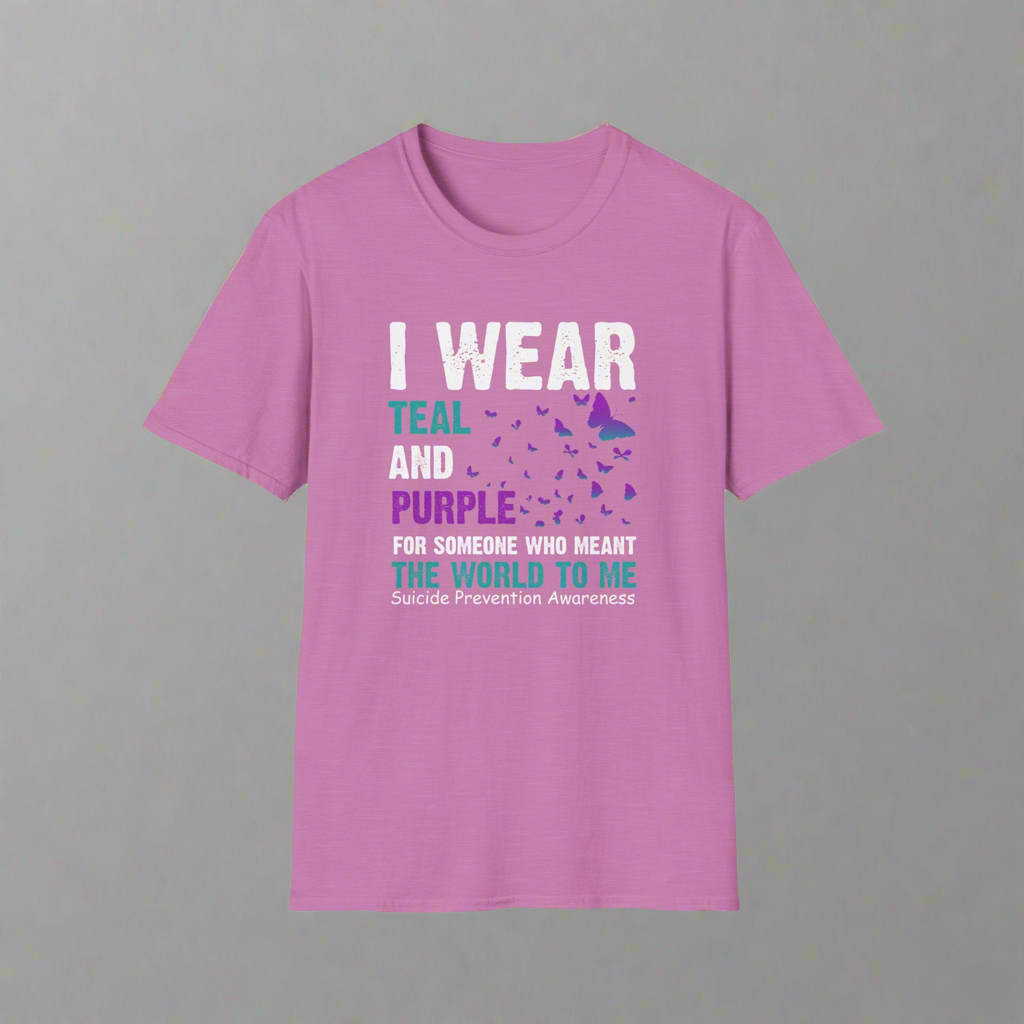 Suicide Prevention Awareness T-Shirt, Unisex Softstyle Tee, Teal and Purple Shirt, Support Mental Health, Gift for Awareness Events