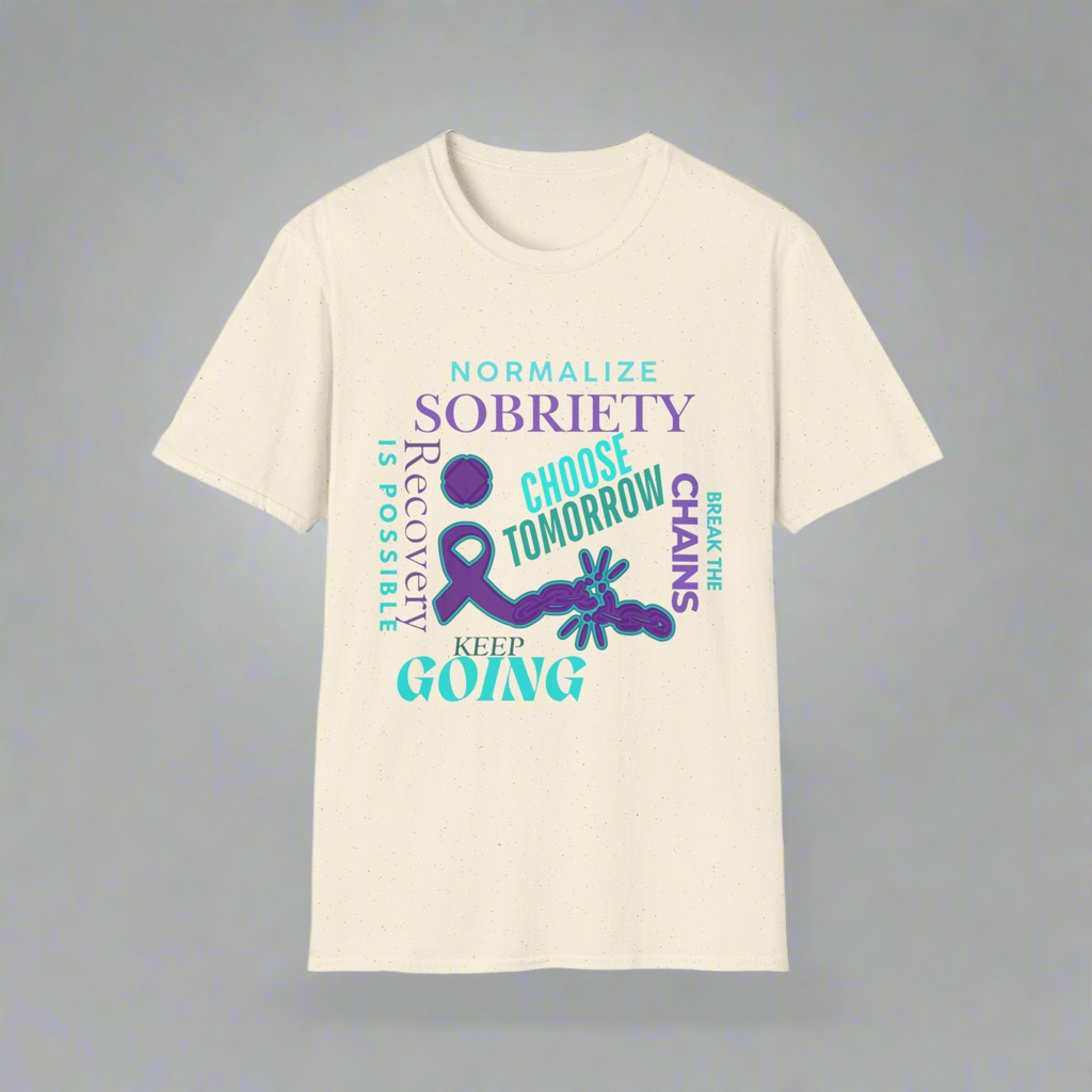 Normalize Sobriety, Awareness Unisex Softstyle T-Shirt