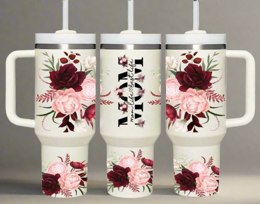40 oz Mom floral tumbler