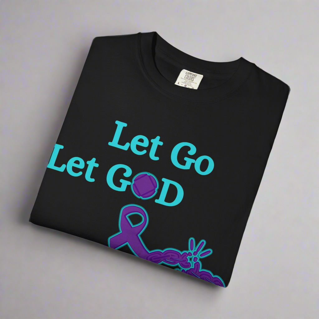 Spiritual T-Shirt in Earthy Tones, Let Go Let God, Motivational Tee for Faith Lovers, Inspirational Gift