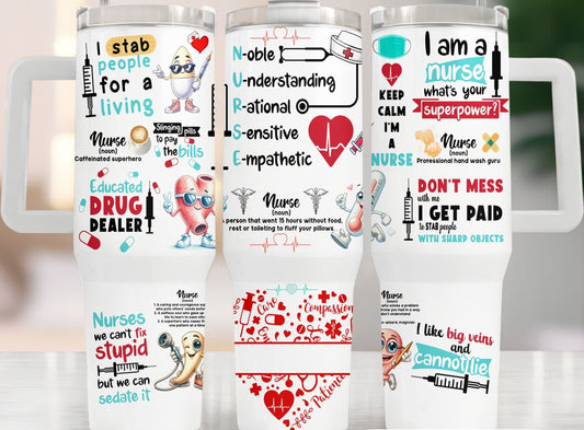 40 oz Nurse tumbler (personalized)