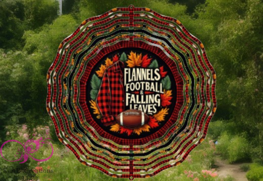10 in Aluminum/Metal Fall Flannel Football Wind Spinner