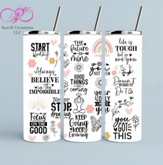 20 oz Stainless Steel Tumbler, Start Today Inspiration