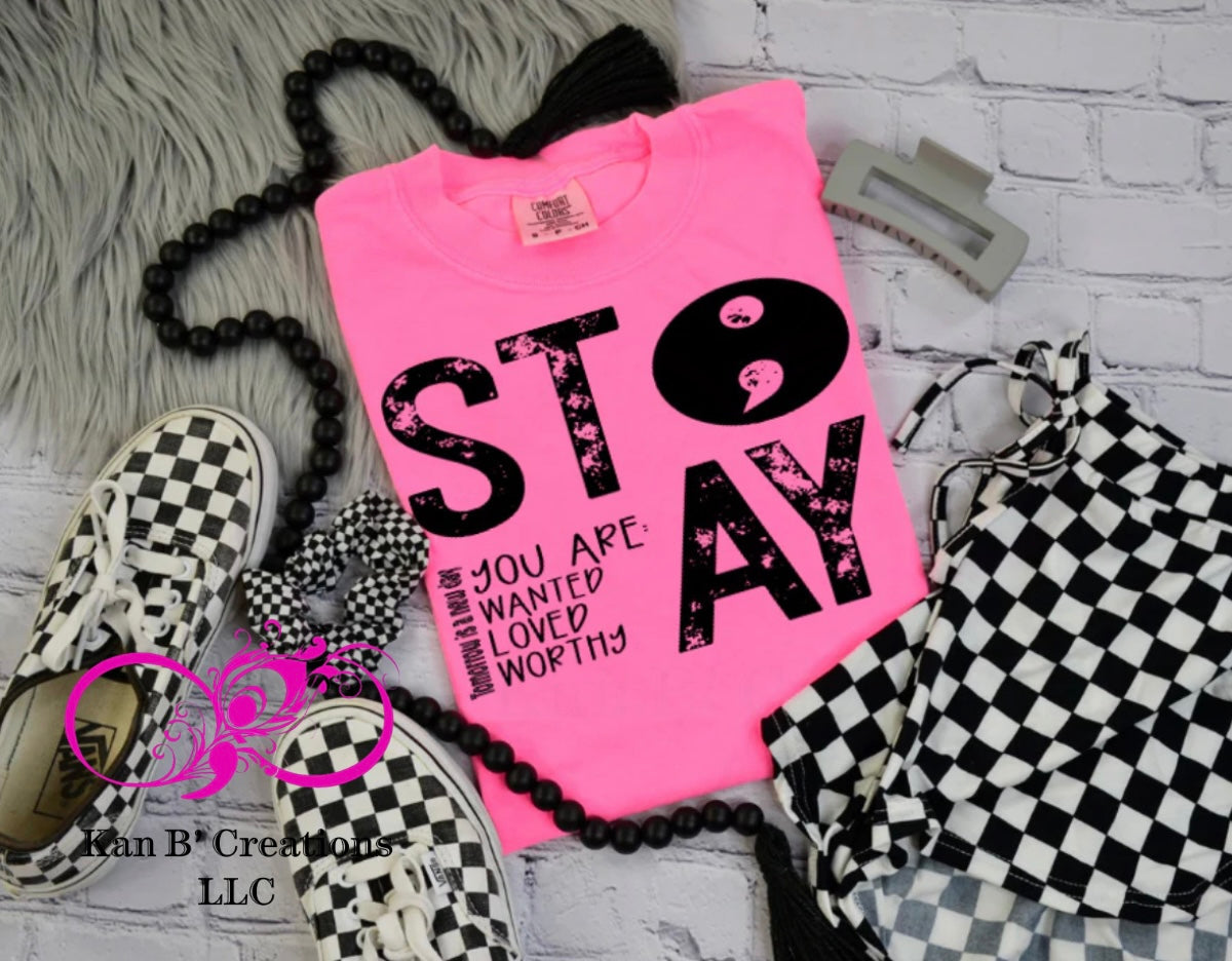 Stay; <large print> T-shirt
