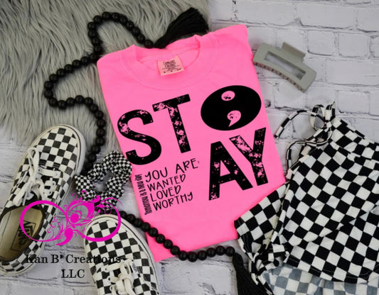 Stay; <large print> T-shirt